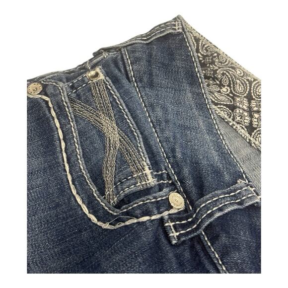 Ariat Real Denim Mid Rise Boot Jeans Women's 34R Blue Western Light Distressed - Picture 3 of 8